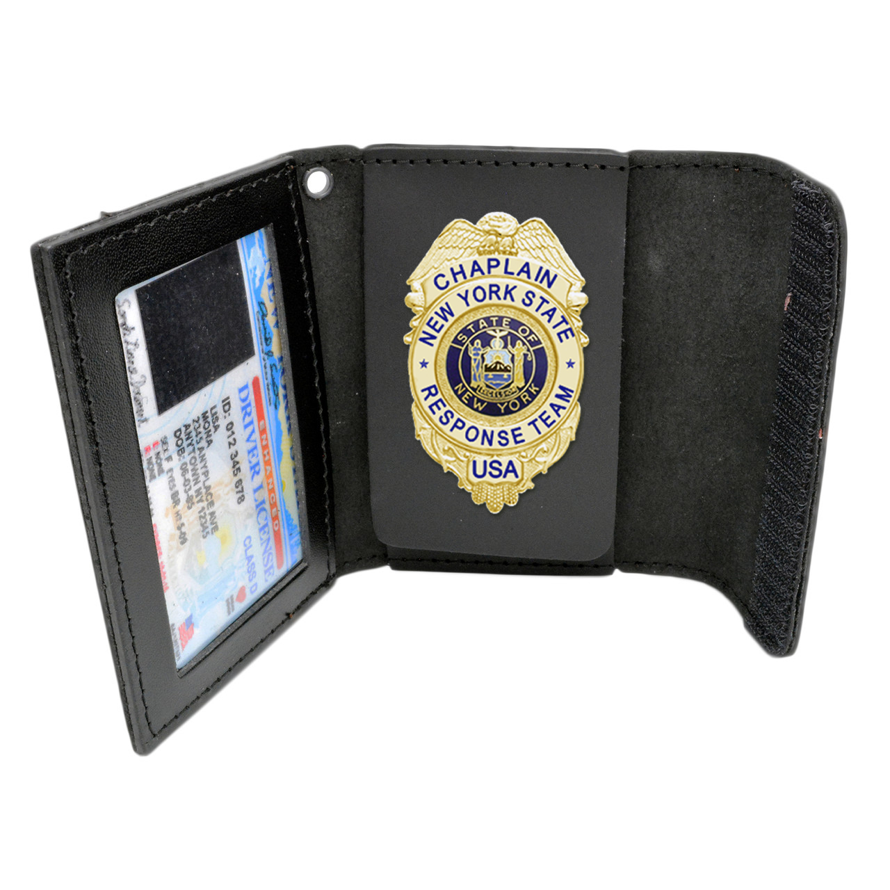 US-NYSCRT - Universal Badge and ID Case - Snap or Velcro Closure