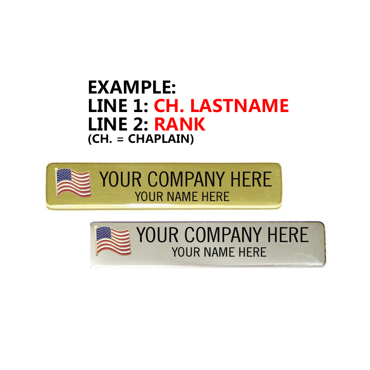 US-NYSCRT - Patriotic Engraved Name Plate with USA Flag