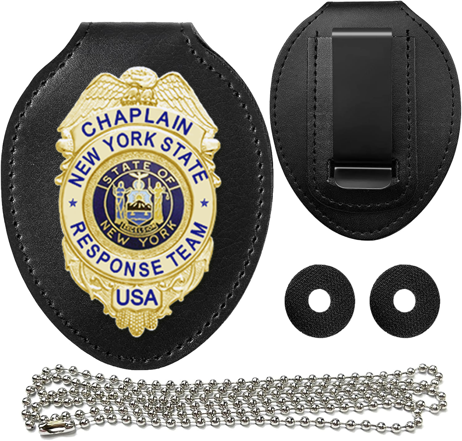 US-NYSCRT - Universal Chaplain Badge Holder Belt Clip with Neck Chain